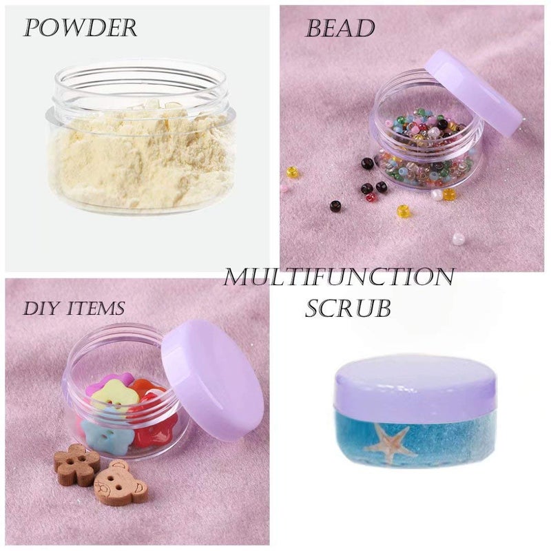 ZEJIA 5 Gram Sample Containers with Lids, Mini Makeup Containers, Empty Plastic Travel Cosmetic Containers with Labels(25 Count, Purple Lid) - Image 5